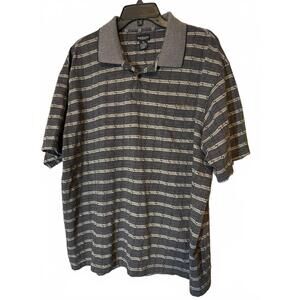 Van Heusen Men's XXL Polo Shirt Gray and Black Patterned